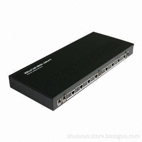 HDBaseT HDMI Splitter, 8-port Over 100m CAT5e Cable Support 3D, CEC, 4x2K abd IR Control